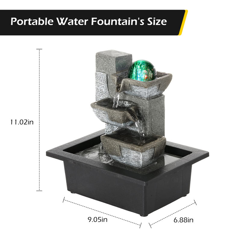 Fontaine en résine avec lumière Hatay