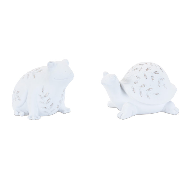 Etched Frog and Turtle Figurine