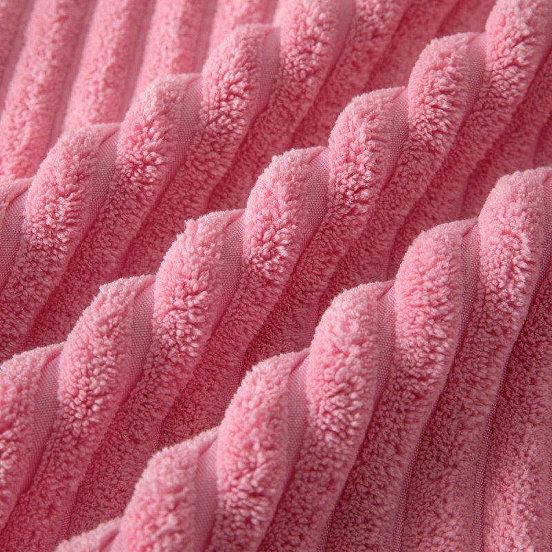 80" Pink Giant 3 In 1 Convertible Bean Bag Chair With Pillow, Pink Corduroy, 80"W x 59"D