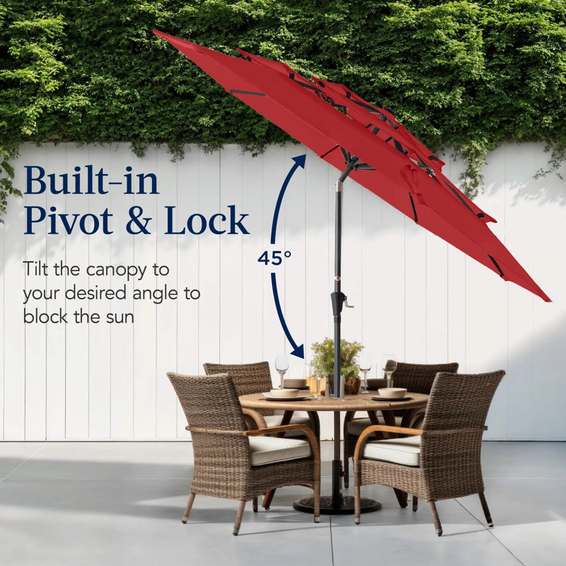 Parasol de patio à 3 niveaux, Red
