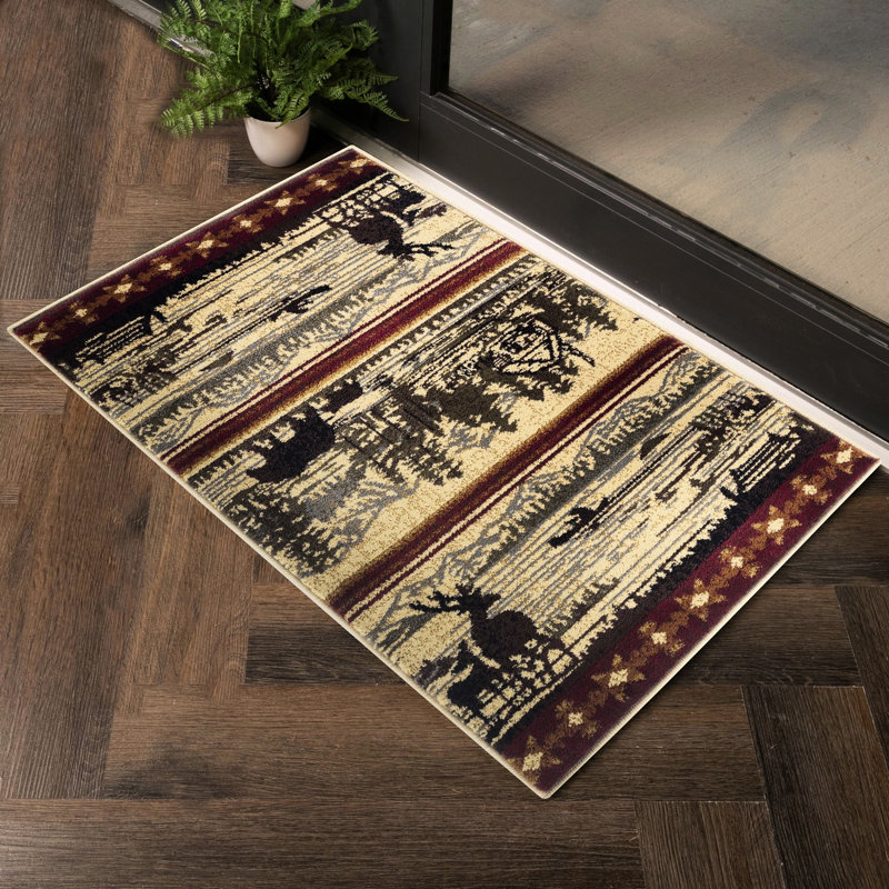 Lodge Area Rug, 7 Ft. 10 In. X 3 In., Cream, Stain , Made For Daily Wear And Tear Polypropylene, Adds Character To Home