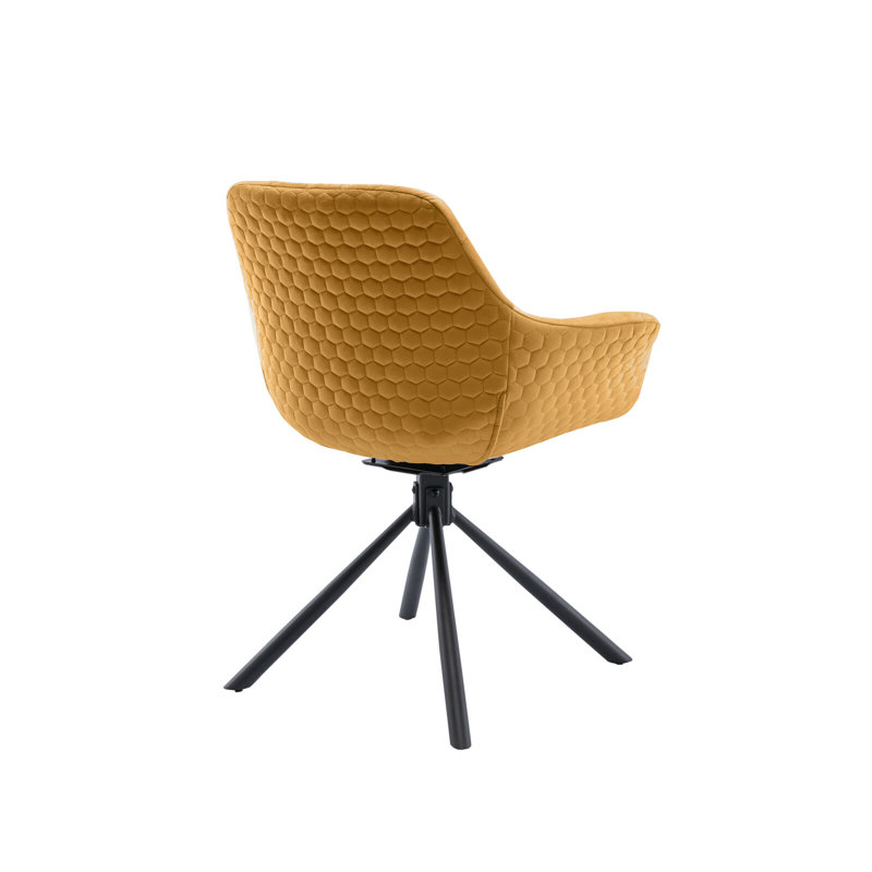 Aiden Upholstered Swivel Armchair, Mustard