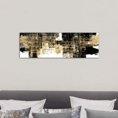 Amplified Gold on Black 1 Piece Wrapped Canvas Wall Art