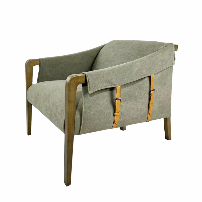 Fauteuil club Delphine - tissu naturel Shearly