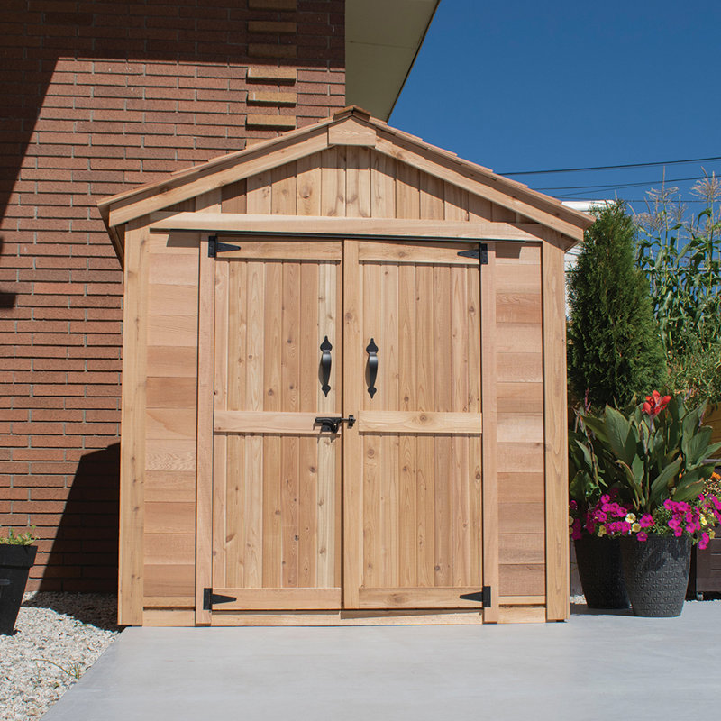 6 ft. W x 4 ft. D Double Door Cedar Wood Storage Shed