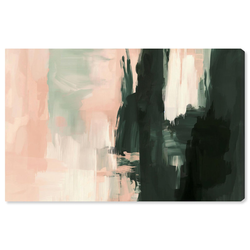 Sage and Silk 15" x 10" Wrapped Canvas Modern Abstract Art