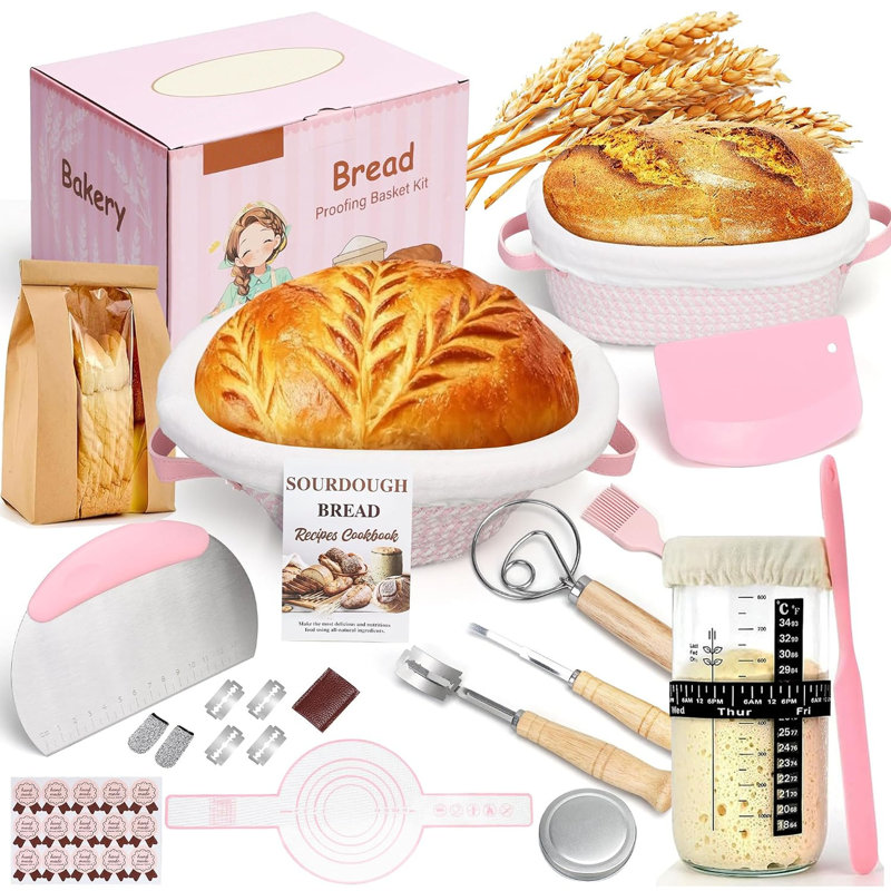 Sourdough Starter Kit, Bread Proofing Baskets
