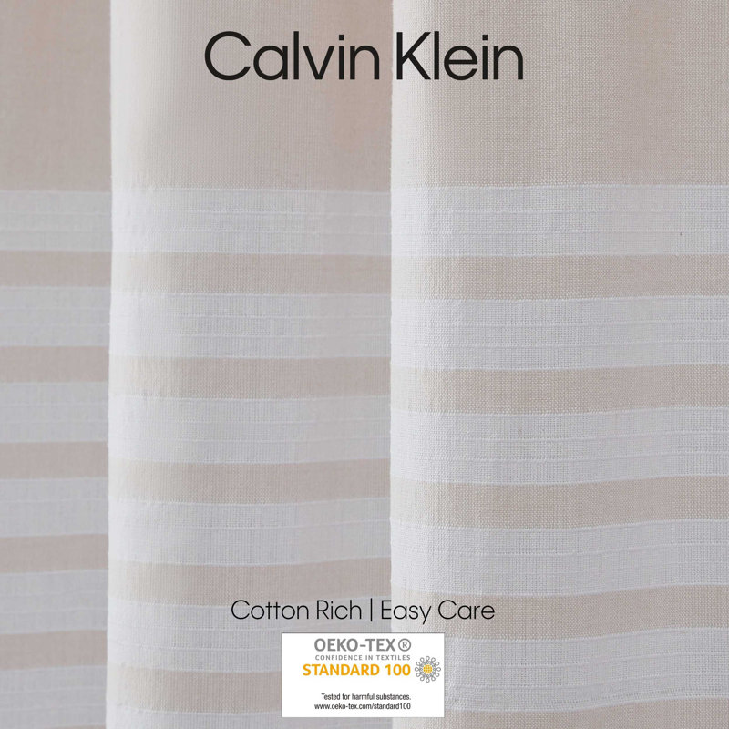 Calvin Klein Modern Stripe Beige Shower Curtain
