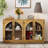 4-Door Arched Buffet Cabinet with Glass Doors and Adjustable Shelves-423729843