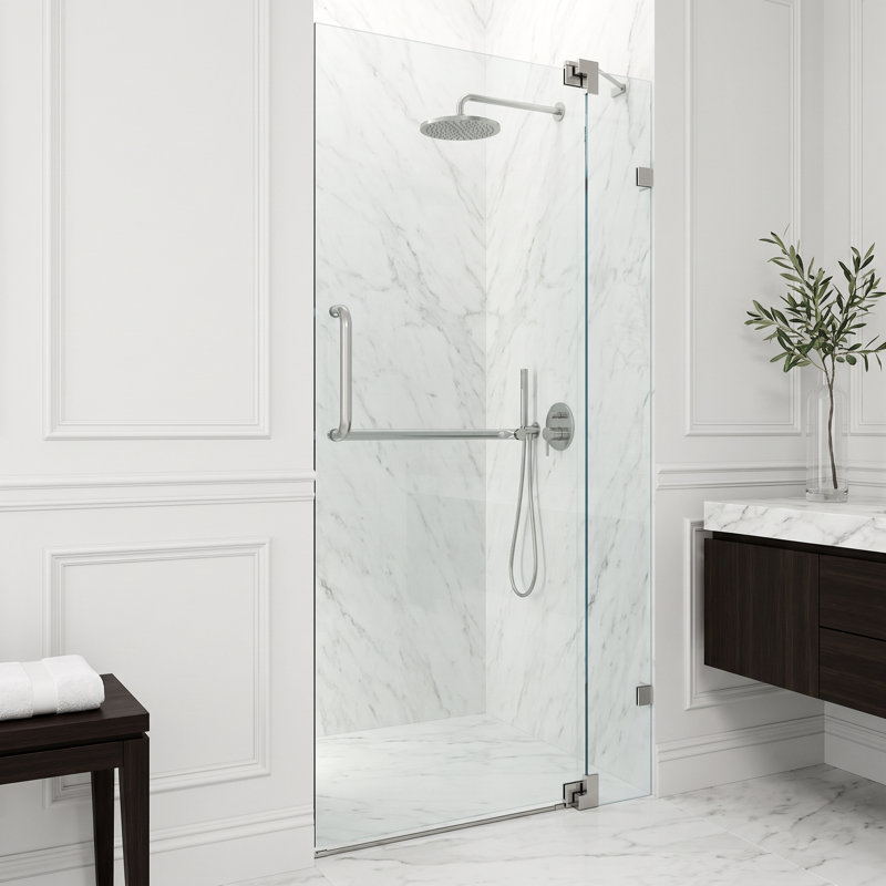 Porte de douche pivotante sans cadre avec verre transparent 3/8 po l 48-54 po x H 72 po Pirouette