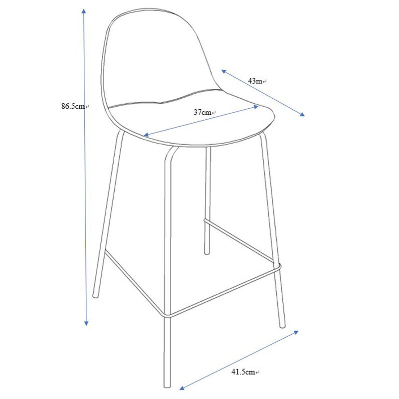 Tabouret de bar de 26 po Joshveer, Orange