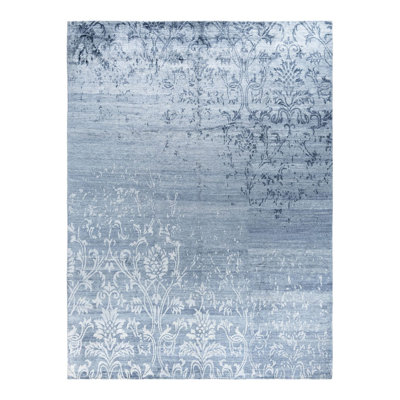 Overdyed One-of-a-Kind Rectangle 9'2" X 12'2" Hand Knotted Area Rug