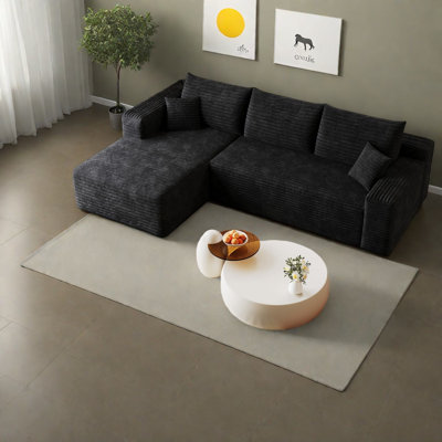 Chaise longue en velours côtelé Compression