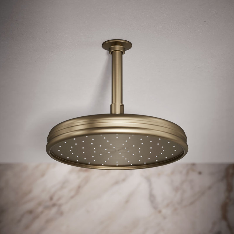 Traditional Round 10" Rainhead with Katalyst Air-Induction Spray, 2.5 Gpm, Vibrant Brushed Bronze, 2.5 Gpm