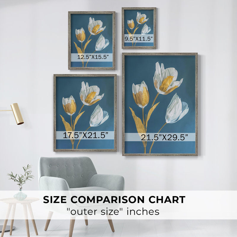 Impression encadrée FLORAL Series CX - bois massif, H 11 po x l 9 po