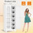 74.8" Tall Metal Curio Cabinet, Display Cabinet with Glass Door, 6 Tier Liquor with 5 Adjustable Shelves, Locking Glass Display Case for Collectibles, Showcase Storage Cabinets, White-1673265025