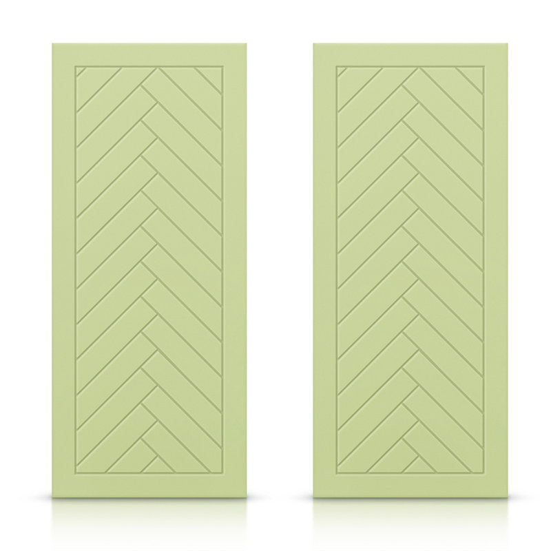Portes de placard coulissantes à panneaux, Vert sauge, 72 po x 80 po