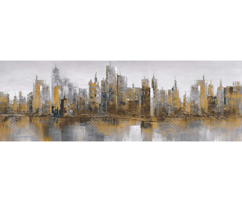 Toile encadrée «Gloomy Cityscape Industrial City»