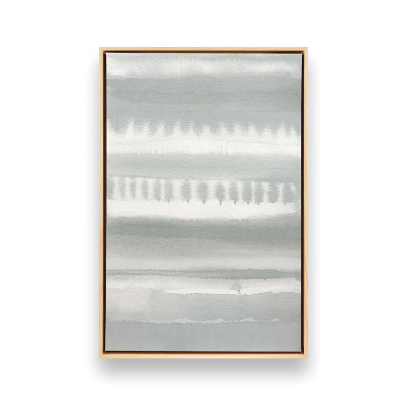 Toile tendue à rayures douces dégradées, Cadre américain en érable flottant, H 18,75 po x l 12,75 po x P 1,75 po