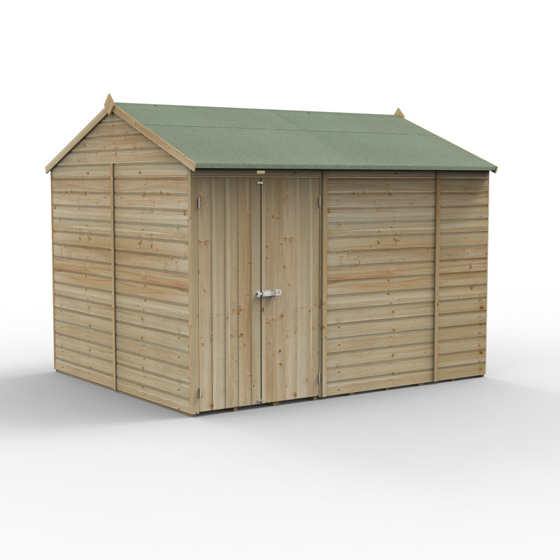 Becwood 7 ft. 8 in. W x 9 ft. 10 in. D Solid Wood Apex Garden Shed