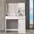 Vanity Desk with LED Mirror, Large Drawer, and 3-Tier Storage Shelf  3 Lighting Modes-1122895278