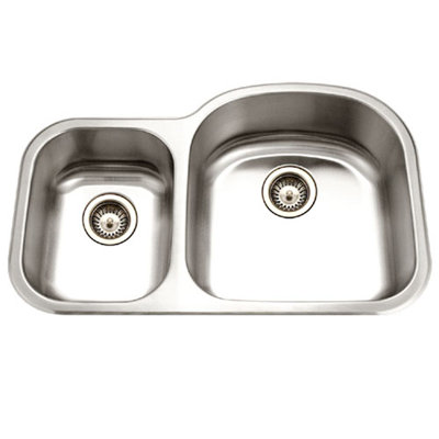 1800 Series Undermount Stainless Steel 32.5 in. Double Basin Sink