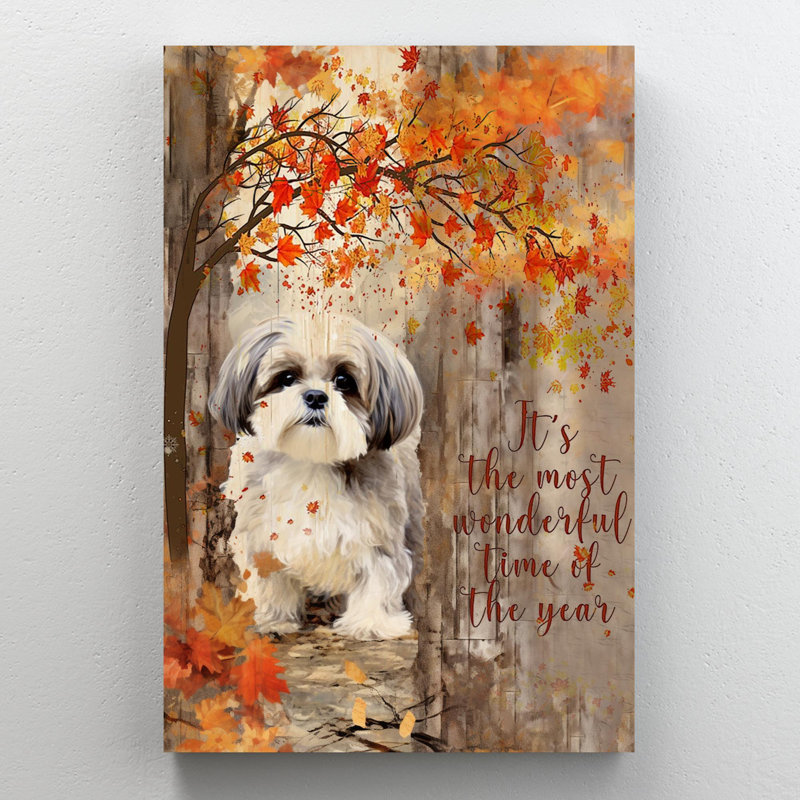 «Shih Tzu Its The Most Wonderful Time», impression sur toile, H 36 po x l 24 po x P 1,25 po