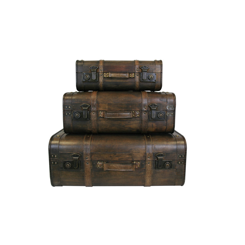 Mankin 3 Piece Manufactured Wood Vintage Trunk