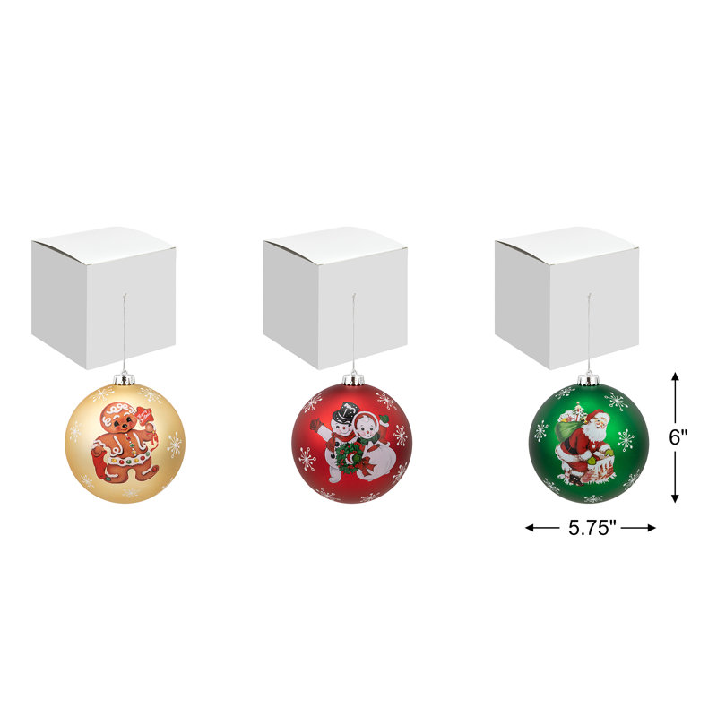 Mr. Christmas 6" Multicolor Shatterproof Plastic Ball Ornaments Set