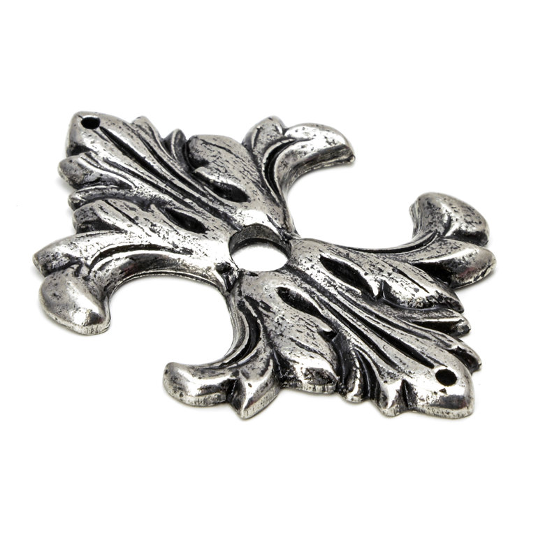 Acanthus medium escutcheon Renaissance style in Antique Brass, Silver