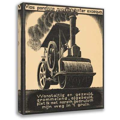 Emblemata Steamroller by M.C.Escher Gallery Wrapped Canvas