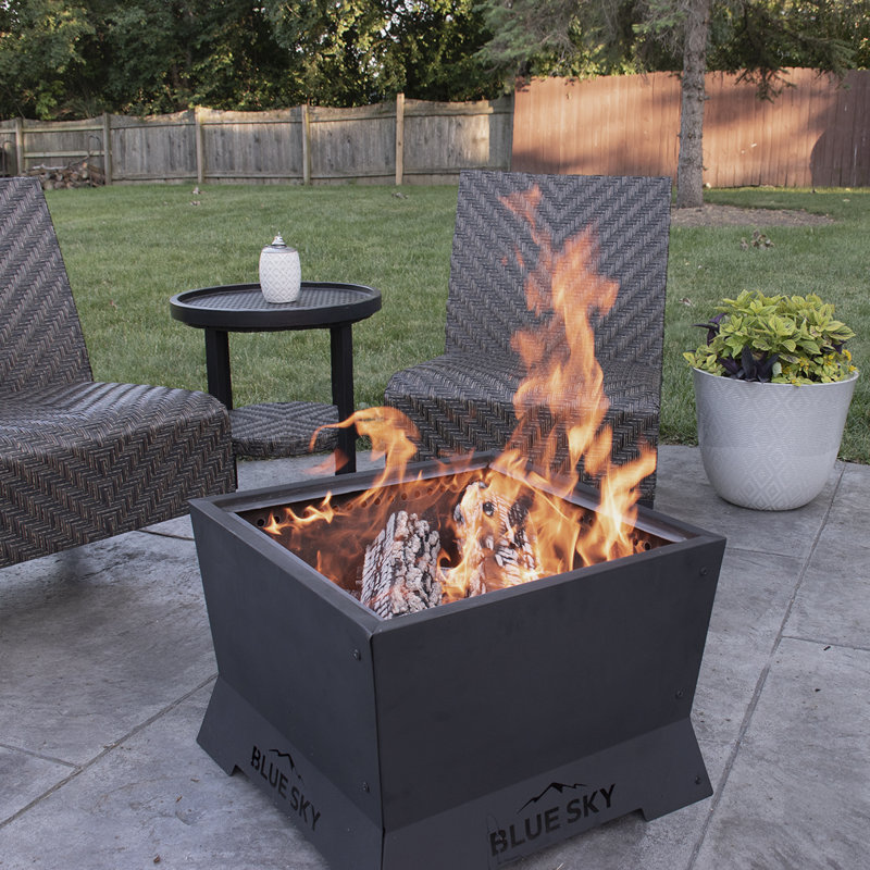 Square Steel Wood Burning Smokeless Fire Pit