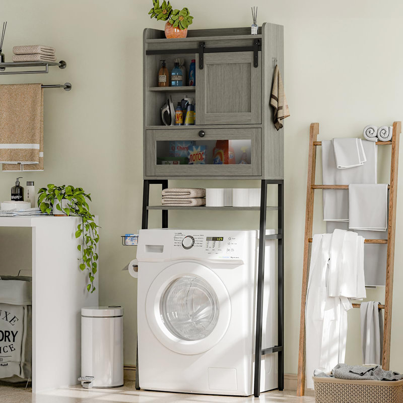 Rangement autoportant au-dessus de la toilette Nyelle, Gris