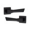 5 Pairs Modern Aura Premium Design Door Handles on Square Rose in Satin Nickel Finish with 3" Ball Bearing Hinges and 2.5" Tubular Latch
