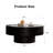 31.5" Handcrafted Relief Round Wooden Coffee Table | Sturdy Pedestal Base, Decorative Tea Table for Living Room-340936090-359558954