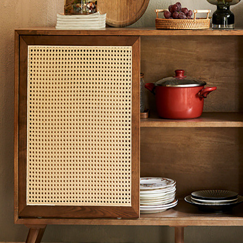 Buffet en rotin de bois massif, H 33,46 po x l 62,99 po x P 18,11 po