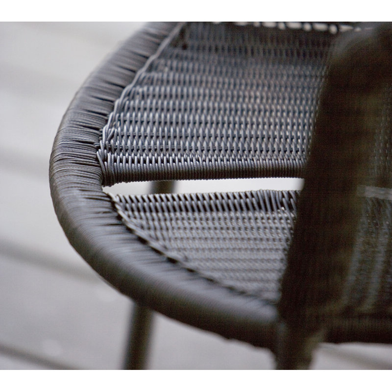 Trinity Wicker Patio Dining Armchair with Cushion, Black