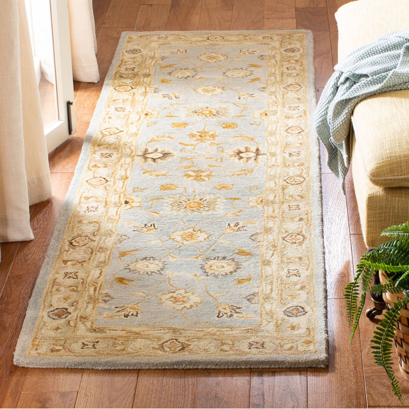 Tapis oriental en laine touffeté à la main Tingley, Tapis de couloir 2 pi 3 po x 12 pi