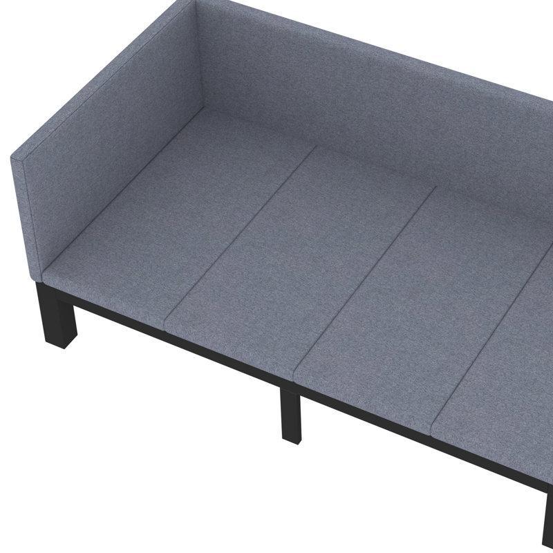 Lit de jour simple avec matelas Manisa, Cadre noir / tête de lit grise