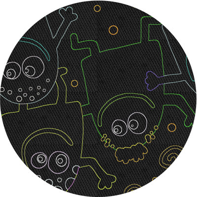 Tapis noir / vert / jaune Lyla