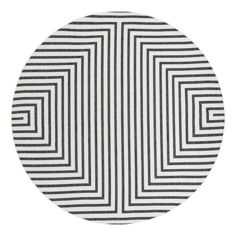 Geometric Indoor / Outdoor Rug, Round 12'