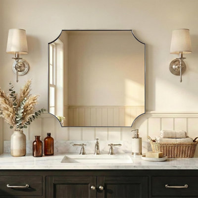 Miroir de salle de bain Tariro Cadre en acier inoxydable