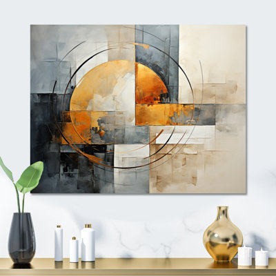 Décoration murale en métal doré gris brillant VI - Collages abstraits