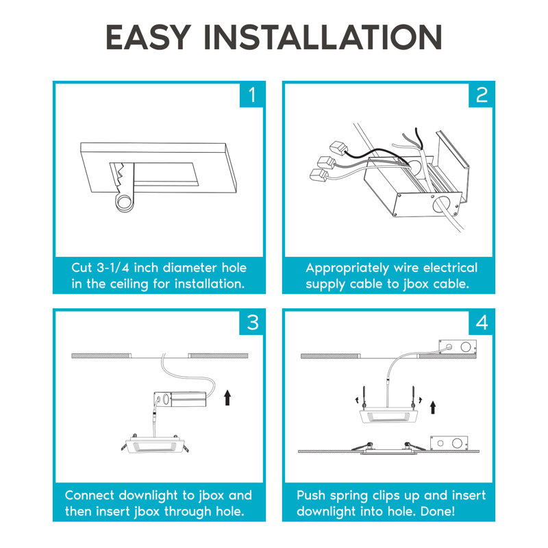 Luxrite 3" Ultra Thin 5-Color Selectable LED Recessed Light Kit