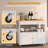 Rolling Kitchen Island With Storage Cabinet, 35.4'' Width Kitchen Cart, 2 Drawers Island Table, Portable Mobile Kitchen Island With Towel Rack, Wood Top And Lockable Wheels, White