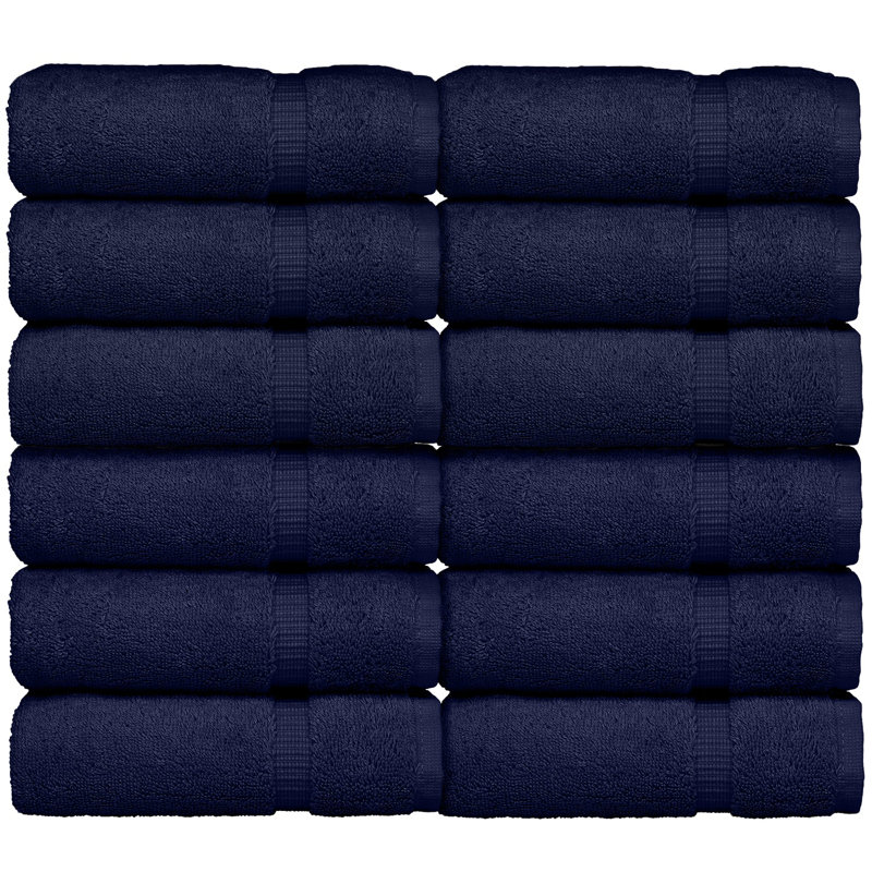 100% Cotton Washcloth Towel Set, Navy