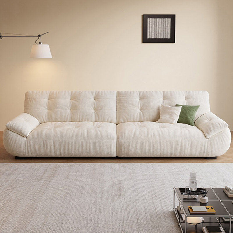 Canapé blanc modulaire en chenille, 4, H 37,01 po x l 110,24 po x P 39,37 po