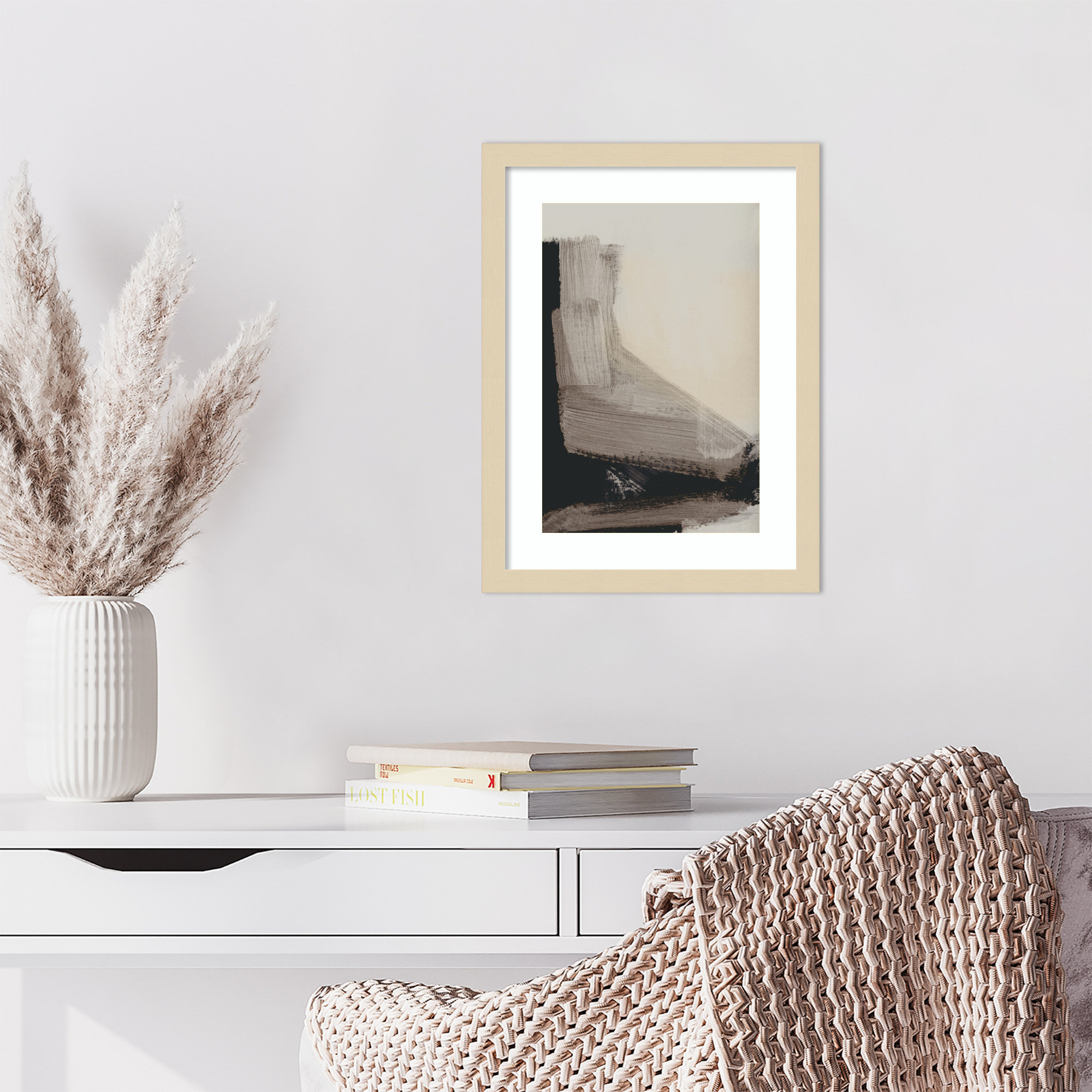 Mellow No 2 by Dan Hobday Wood Framed Wall Art Print, 17" H x 13" W, Brown