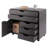 Comacho 3-section Multi-storage Mobile Cabinet, Charcoal