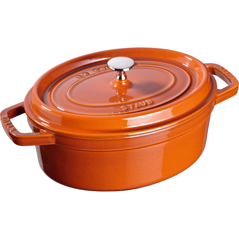 Cocotte ovale en fonte Staub, Orange brûlé, 5,75 pte